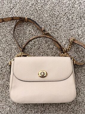 Coach Pebbled Leather Crossbody in Pale Pink with Gold Hardware